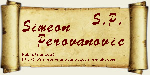 Simeon Perovanović vizit kartica